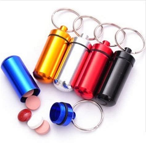 steel pill box keychain|pill boxes keychain promotional products.